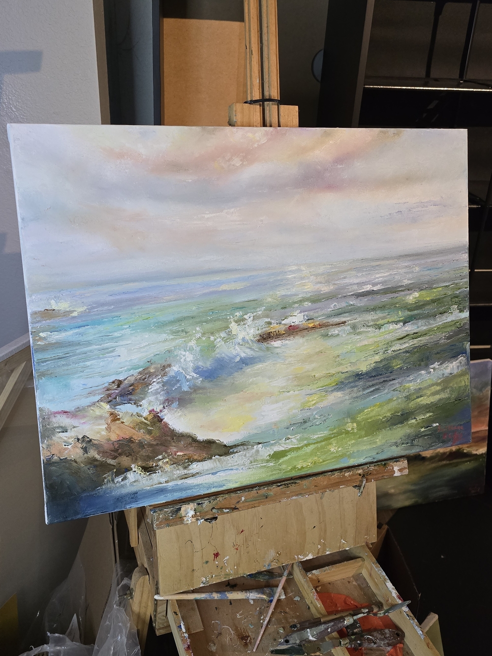 Hand Painted Art Ocean Waves - Picture 3 of 6